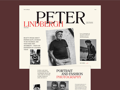 Peter Lindbergh design history minimal photographer photography promo ui web webdesign website