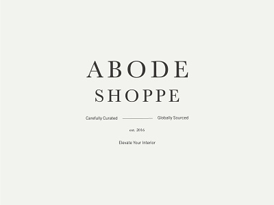 Abode Shoppe branding classic design home decor lockup logo shopping simple design sub marks typography