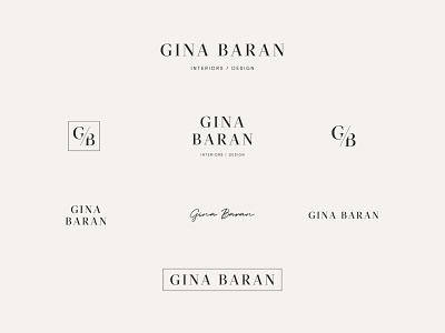 Logos & Marks for Gina Baran Interiors + Design brand identity branding classic design graphic design home decor lockup logo simple design sub marks typography