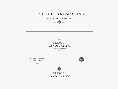 Tripodi Landscaping Logo System brand design brand identity branding classic graphic design icon landscaping lockup logo sub marks typography