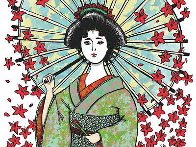 Geisha design digital art illustration