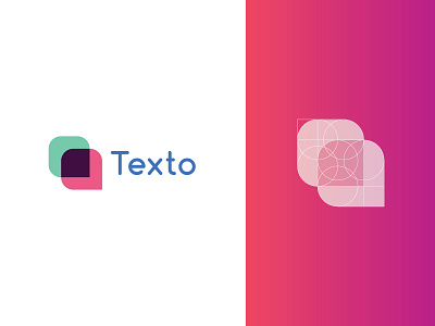 Texto Logo Design brand identity design flatlogo geometric logo 2d logodesign