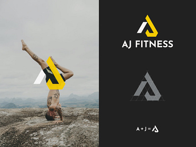 fitness logo design aj branding fitness fitness logo fitness trainer flatlogo geometric gym logo logo design logodesign logodesigner minimalist logo monogram logo simple logo yoga logo