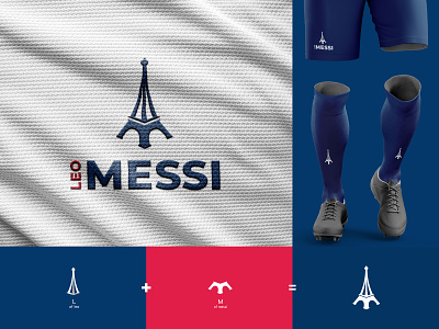 Concept Logo Design For Leo Messi brand branding clean design designer eiffel flat football france geimetric identity league one logo minimal paris psg simple soccer tower