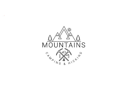 Mountain line art logo brand identity design flatlogo line art logo logo logo 2d outdoor logo
