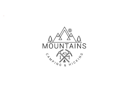 Mountain line art logo