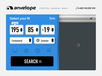Anvelope blue graphic design icons search module website