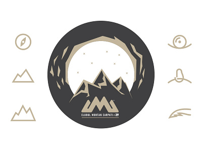 Mountain Badge icon illustration mountain