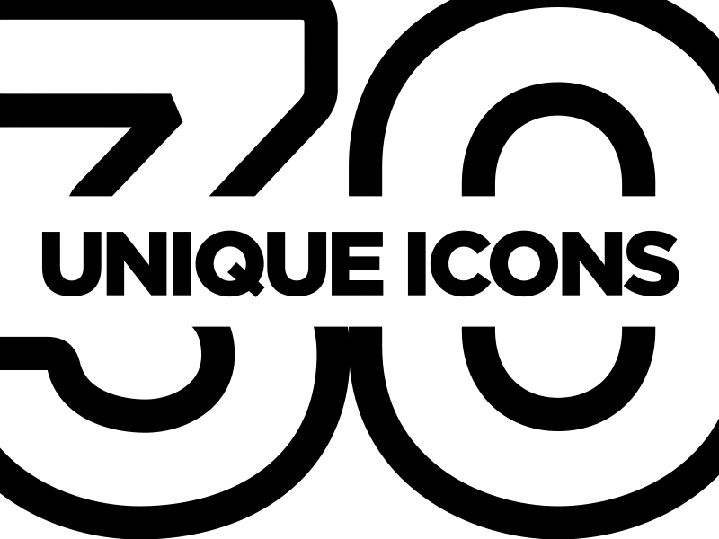 30 Unique Icons Preview (2) animation audio cassette color fill electric guitar headphones icons outline
