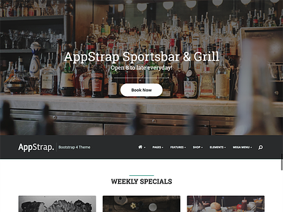 Appstrap Restaurant Homepage bootstrap restaurant