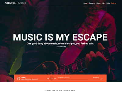 Appstrap Music Homepage appstrap bootstrap bootstrap 4 music