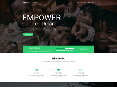 AppStrap Charity Page bootstrap 4 charity ui