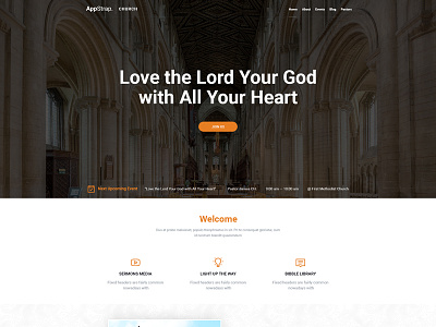 AppStrap Church Homepage bootstrap 4 church ui