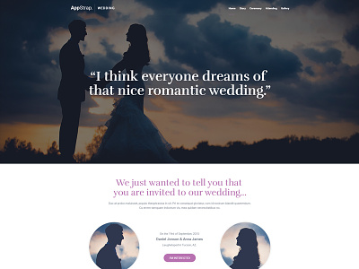 Wedding one pager design coming soon. appstrap bootstrap bootstrap 4 one pager wedding