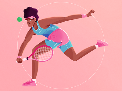 Naomi Osaka blue character illustration photoshop pink sport tennis tennis player woman