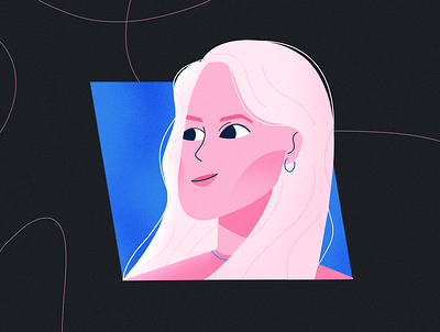 Self Portrait 2d blue branding character characterdesign flat design illustraion pink portrait procreate selfportrait woman