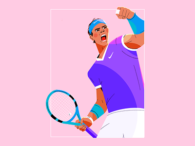 Rafael Nadal 21 celebration character character design history illustration man nadal portrait procreate sport sport illustration sports tennis tennis player