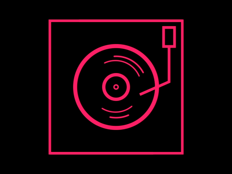 Record Player 2d after effects animation flat design gif record record player