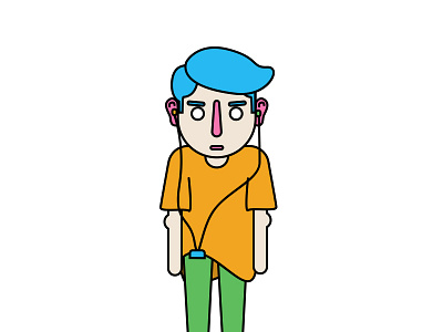 Music Man cartoon character colourful design earphones flat design illustration ipod man music person vector