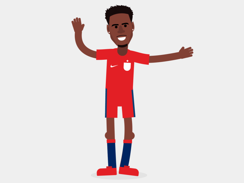 Sturridge animation celebration dance england flat design fooball gif illustration loop motion motion design vector