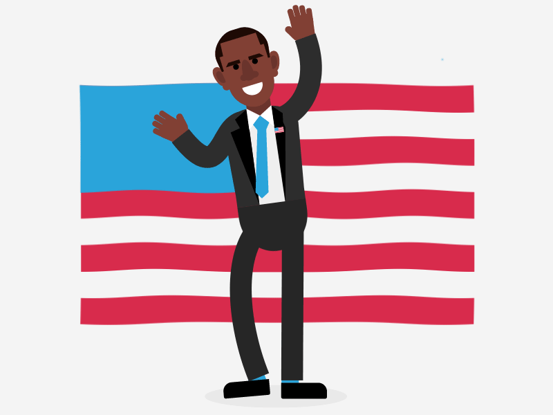 Independence Day america animation flat design gif graphics illustration july 4th motion motion design obama president