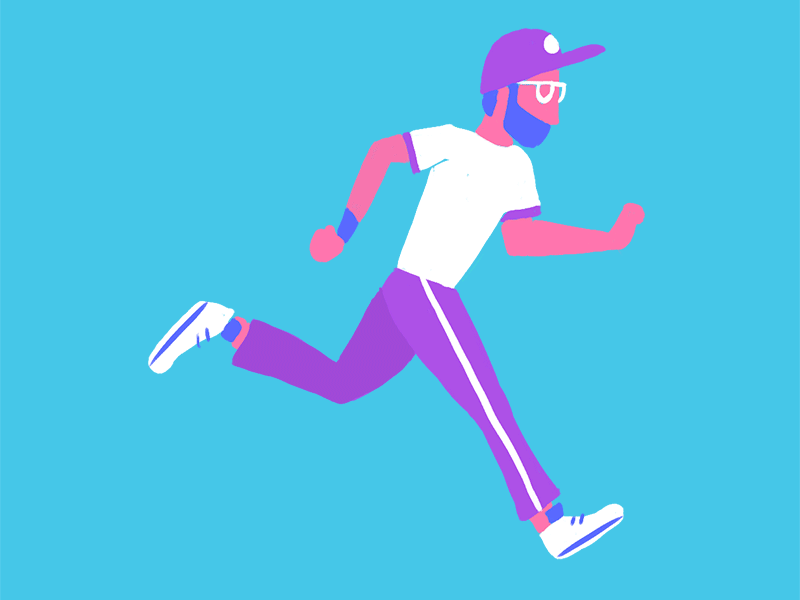 Run Cycle 2d animation cel animation character gif illustration loop man run runner sport