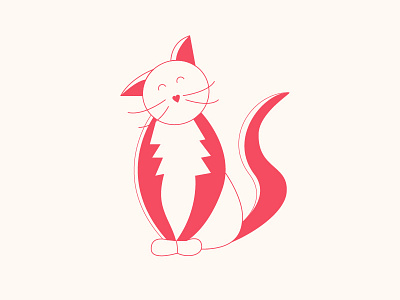 Cat 2d animal cat design heart illustration shape vector