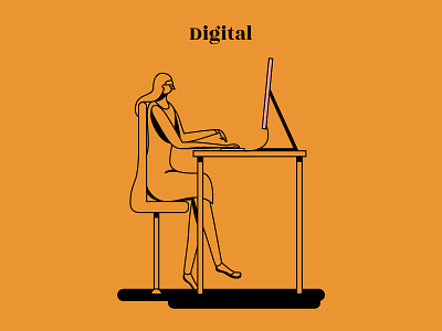 No.2 Digital character colourful computer design desk digital flat design illustration vector video web design work