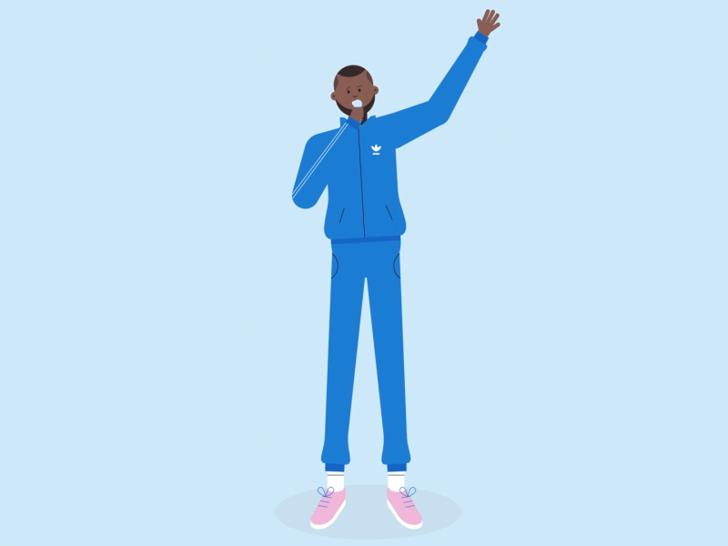 Stormzy 2d ae after effects animation blue character design flat design gif glastonbury illustration illustrator loop man motion motion design motion graphics rapper vector