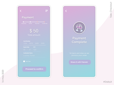 Payment Gateway- DailyUI #02 app branding challenge character clean concept credit cards creditcard dailyui design feedback gradient illustration minimal payment shopping