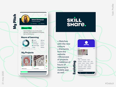 SkillShare User Profile Concept- DailyUI #06