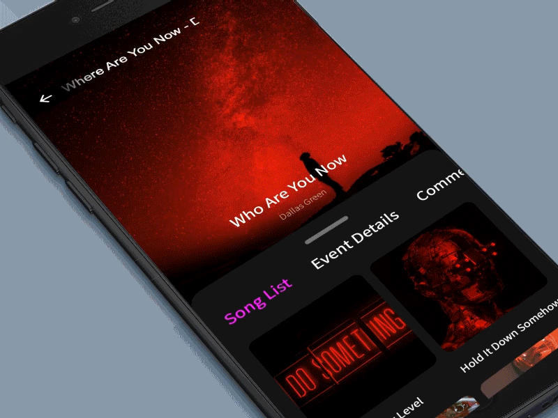 Music Events musical ui app ux