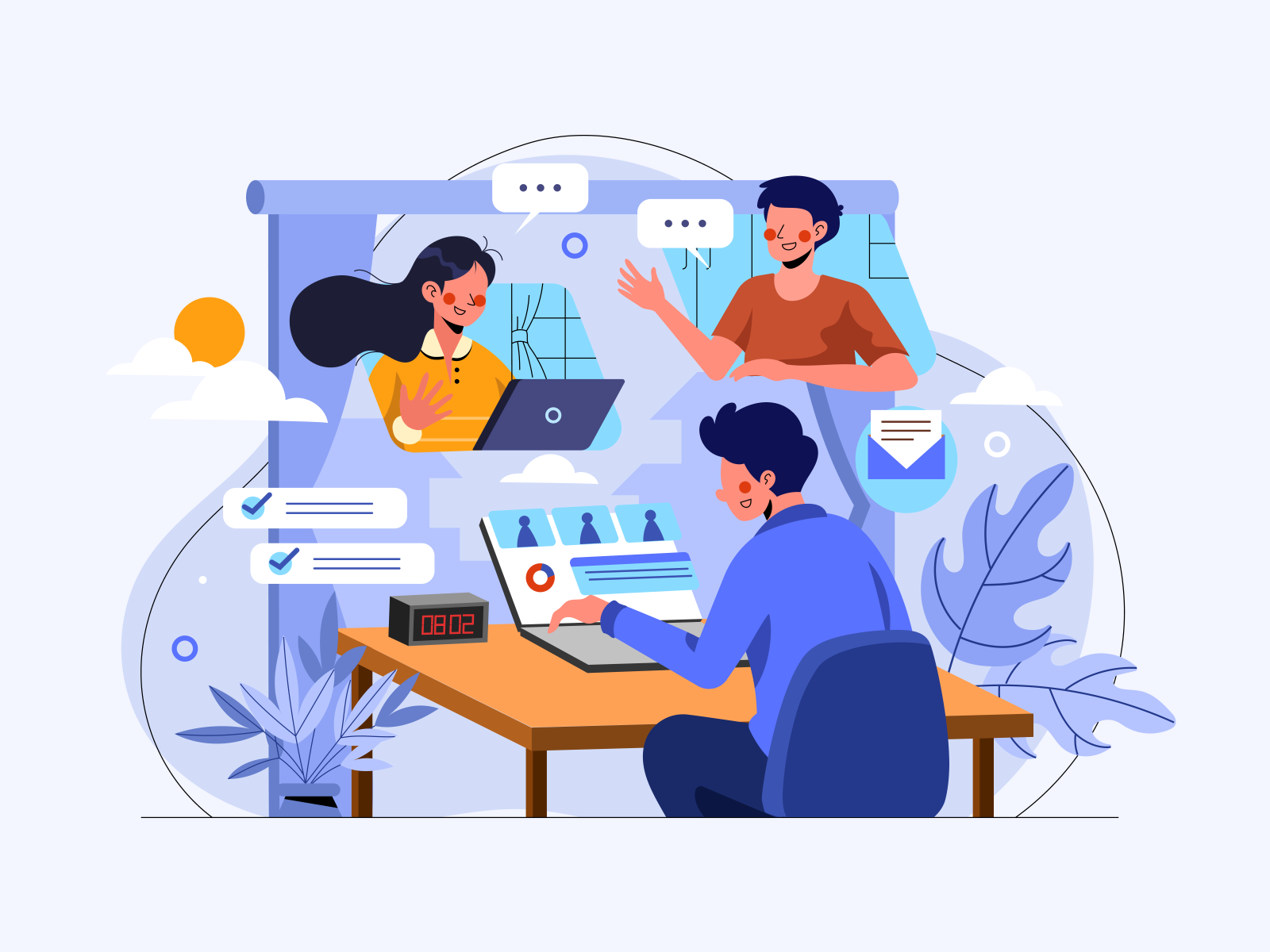 Remote Work - Illustration by Dipa UI/UX for Dipa Inhouse on Dribbble