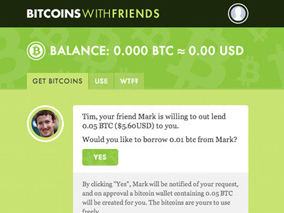 Bitcoins with Friends bitcoins flat web app