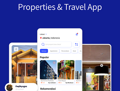 Properties & Travel App mobile app design mobile ui rent thinker ui design