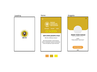 Aplikasi mobile BEM STMIK JAKARTA STI&K mobile app design mobile ui mockup