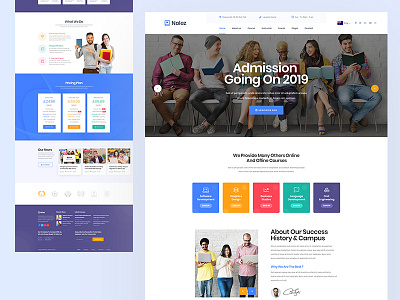 Education PSD Template books business course creative design education study ui ux