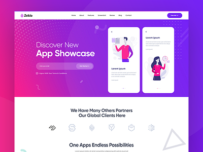 Zekio - App Landing PSD Template app app landing business cloud company digital entrepreneur landing marketing startup technology