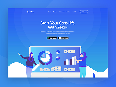 Sass Landing PSD Template