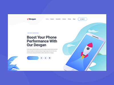 App Landing PSD Template