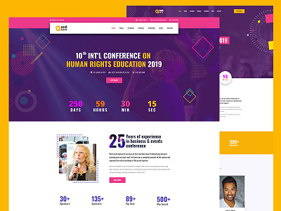 Event Management PSD Template clean corporate design event event branding ui