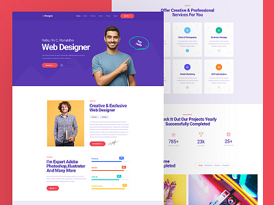 Personal Portfolio PSD Template clean company creative designer illustration ui ux