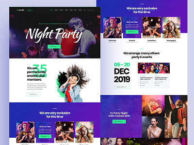 Night Club & Event PSD Template club company conference creative design nightclub party party event ui ux