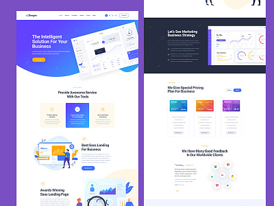 Sass Landing PSD Template app landing clean company corporate creative illustration landing ui ux