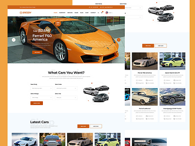 Car Shop PSD Template business car creative design shop shopping cart typography ui vector