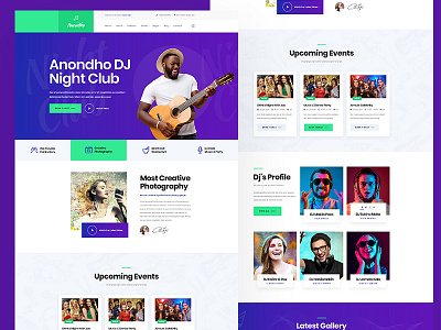 Night Club PSD Template clean club creative dj events movie nightclub party shop ui ux