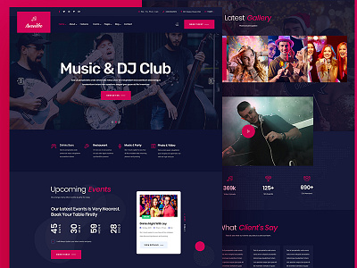 Night Club PSD Template clean club company creative events night club night party party ui ux