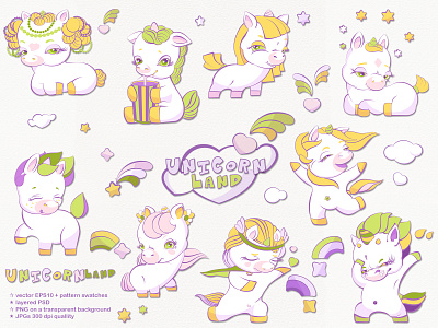 Unicorn Land cartoon character childish cute design illustration unicorn vector vector illustration