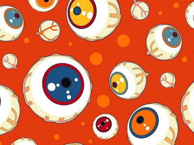 Look in my eyes! eye halloween monster pop art seamless pattern vector