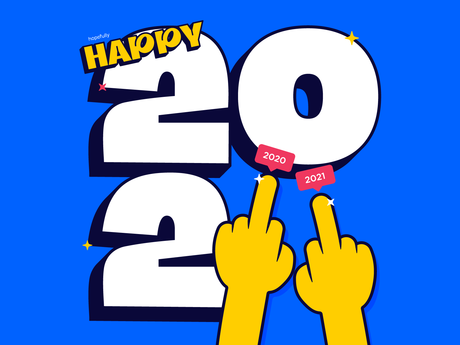 (hopefully) Happy 202🖕🖕 2020 2021 2022 color design digital graphic graphic design happy humor illustration middle finger new year